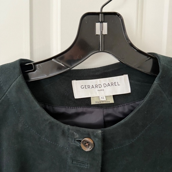 Gerard Darel Suede Teal jacket size 42 (10) - Picture 6 of 8